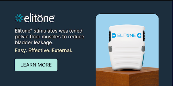 Elitone stimulates weakened pelvic floor muscles to reduce bladder leakage.